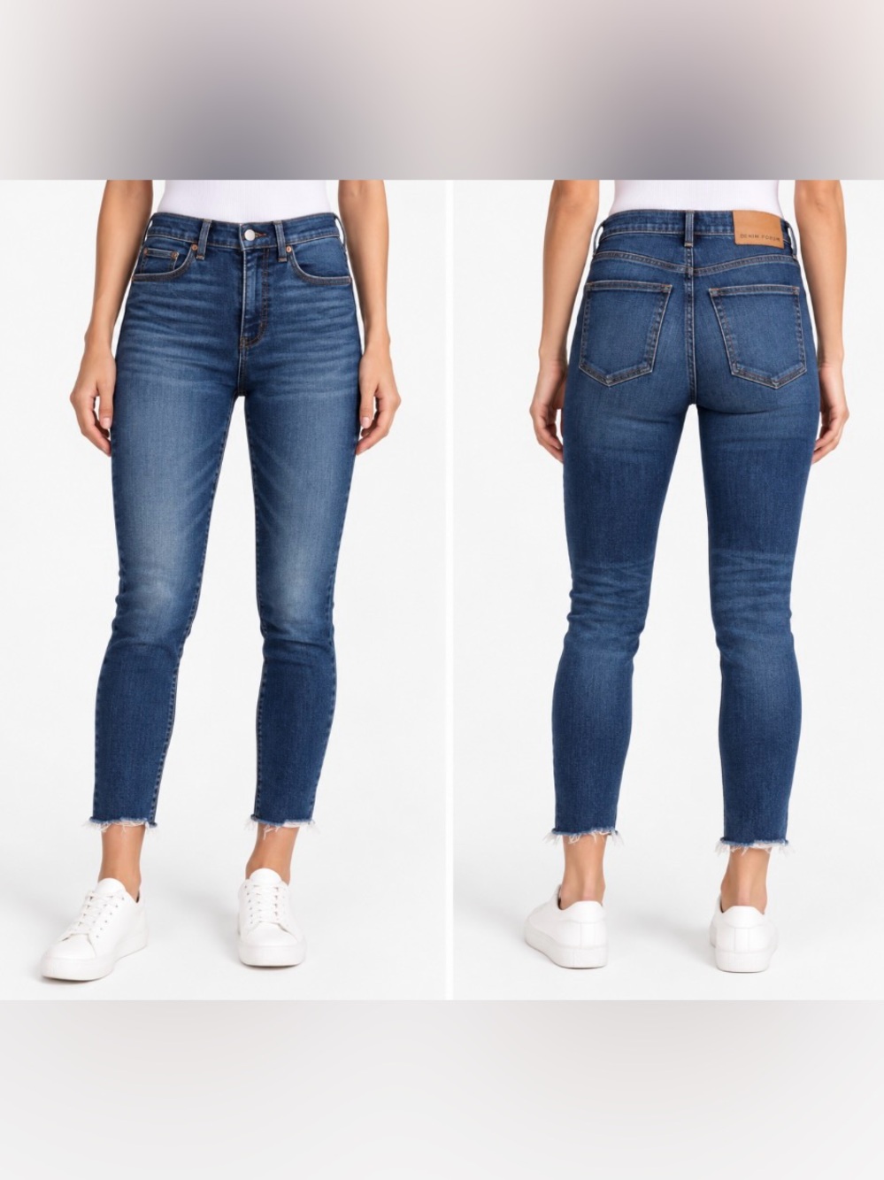 Denim Forum The Lola High Rise Skinny Crop Medium Wash Size 27